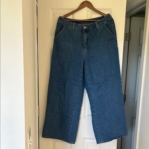 Classic Wide-Leg Women's Jeans in Dark Blue